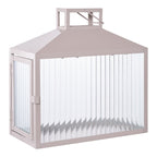 Lucca Laterne - Beige/Grau, Metall/Glas, 26,5x13x26,5 cm