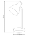 Marie Black Metal & Wood Desk Lamp