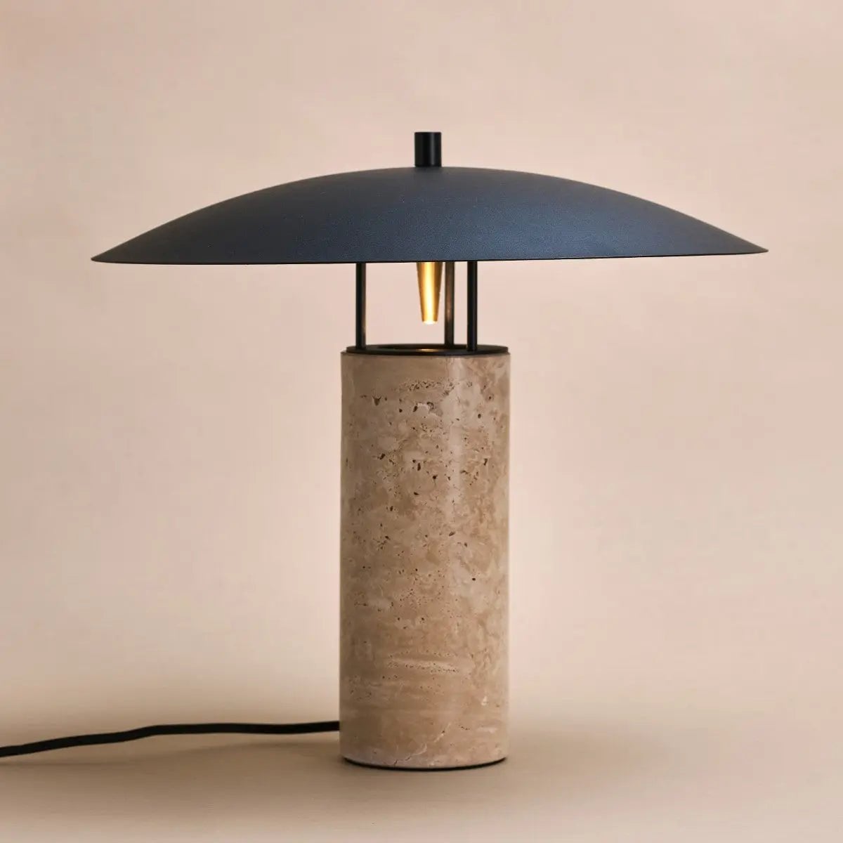 Nicolaas travertine table lamp warm accent light