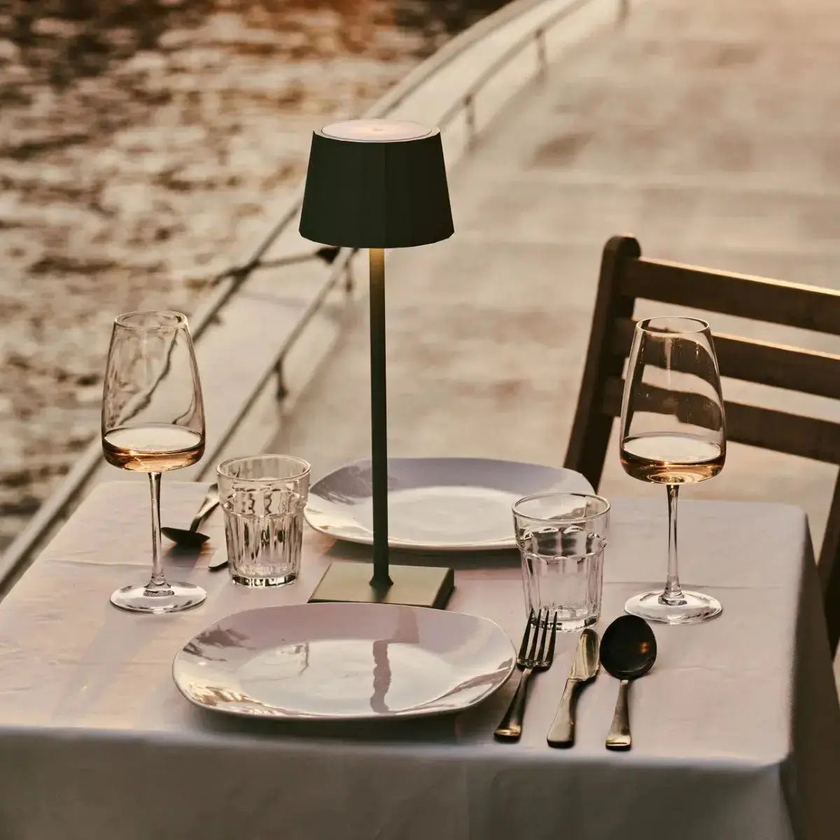 Mael rechargeable lamp warm ambient glow on bedside table