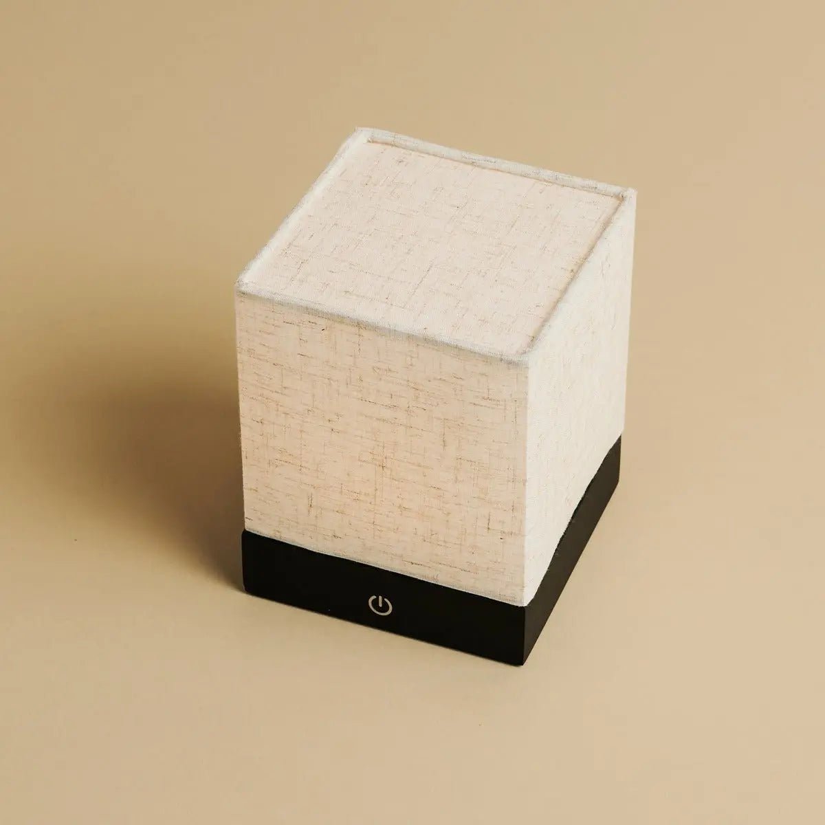 Zano black linen lamp on dining table