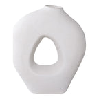 Lumira white vase full product view on white background