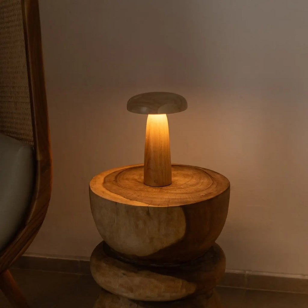Lennart Light Brown Wood Cordless Table Lamp