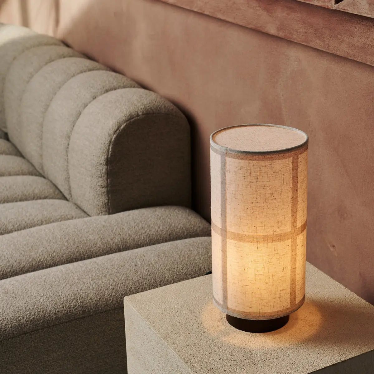 Sakura corded lamp full view warm ambient light