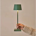 Wouter sage green metal rechargeable cordless table lamp