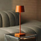 Wouter lamp close-up blossom orange finish and touch base