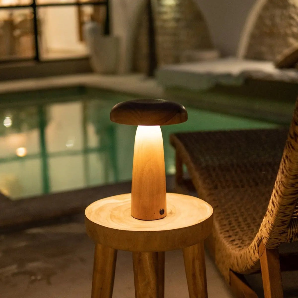 Lennart Light Brown Wood Cordless Table Lamp