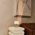 Tommy rechargeable lamp matte glass shade warm diffused glow