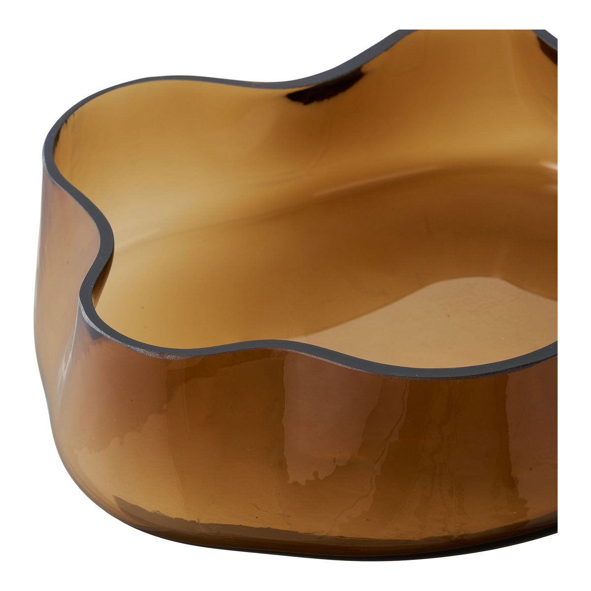 Sienna glass tray full product view on white background