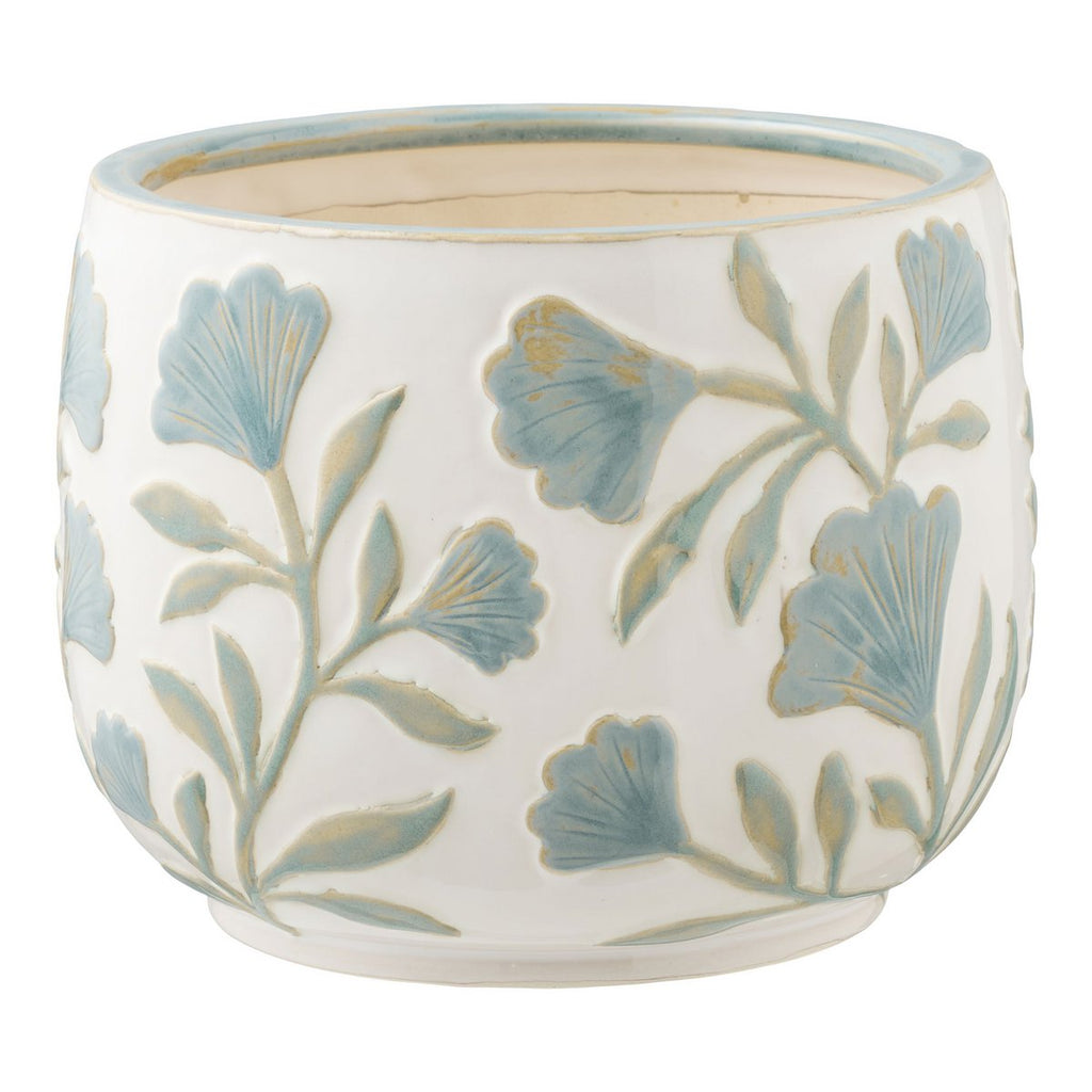 Bloom White & Blue Ceramic Planter
