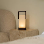 Harper dark wood lamp in bedroom bedside setting
