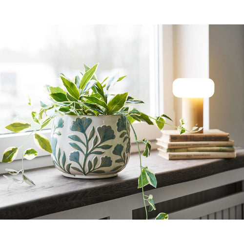Bloom White & Blue Ceramic Planter