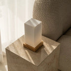 Zayn wood glass rechargeable cordless table lamp