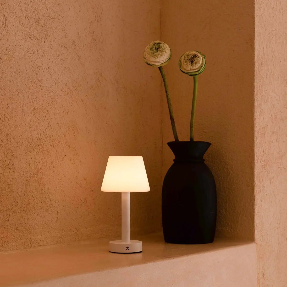 Zoe cordless table lamp overhead view