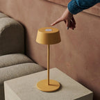 Hugo Amber Yellow Metal Rechargeable Touch Table Lamp