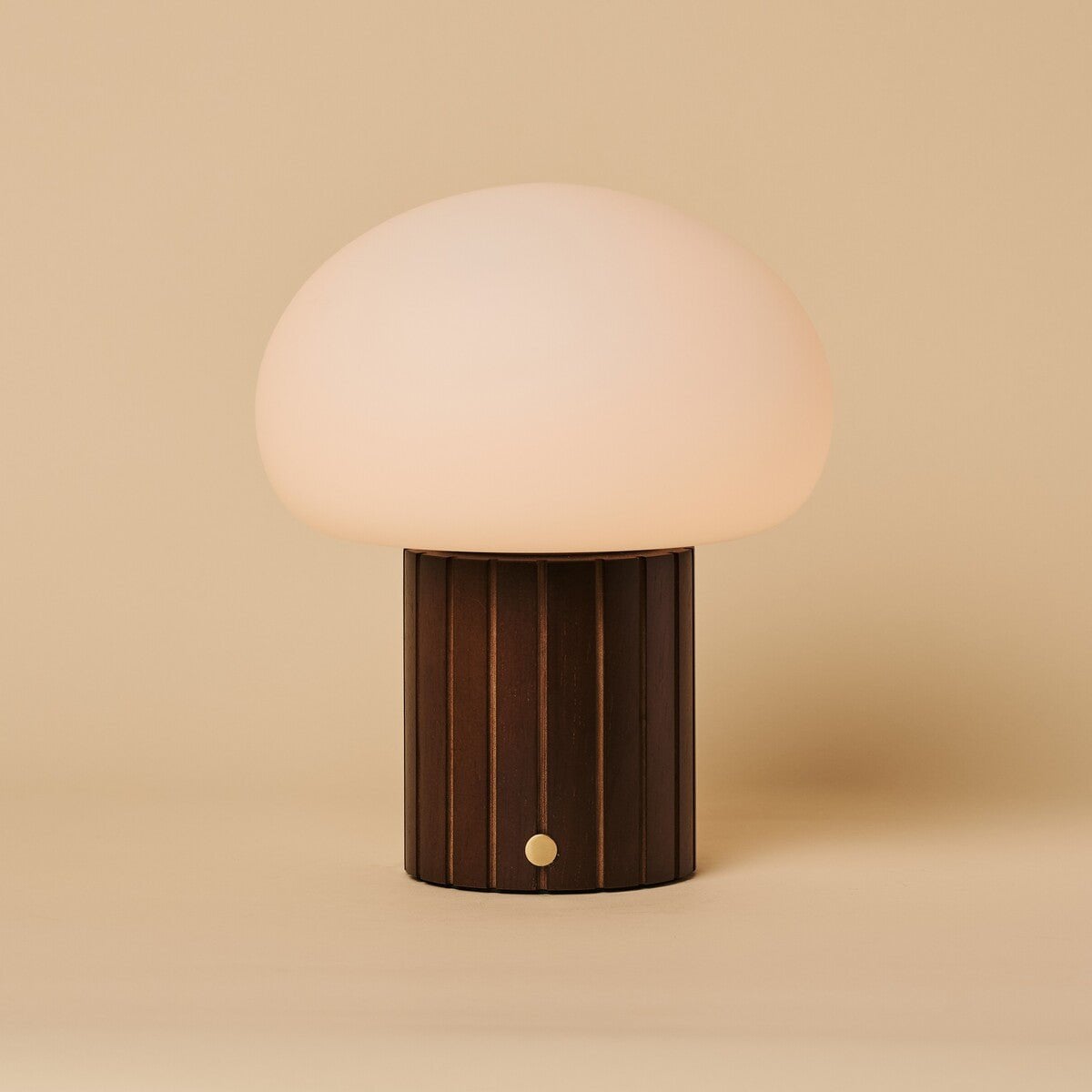 Pieter Dark Brown Wood & Glass Cordless Table Lamp
