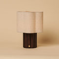 Yalisa Dark Brown Wood & Linen Cordless Table Lamp