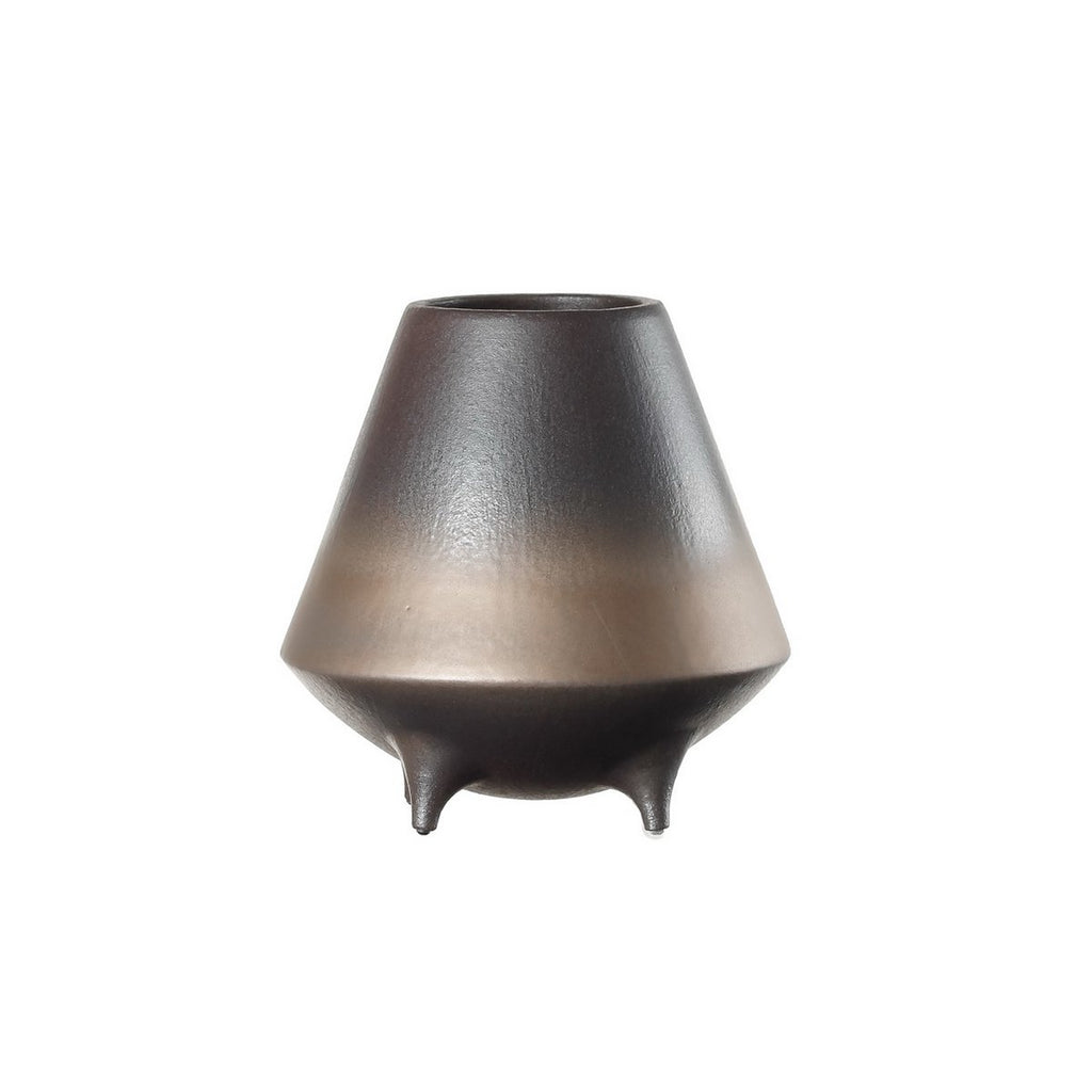 Otaru Bronze-to-Black Ceramic Sculptural Vase