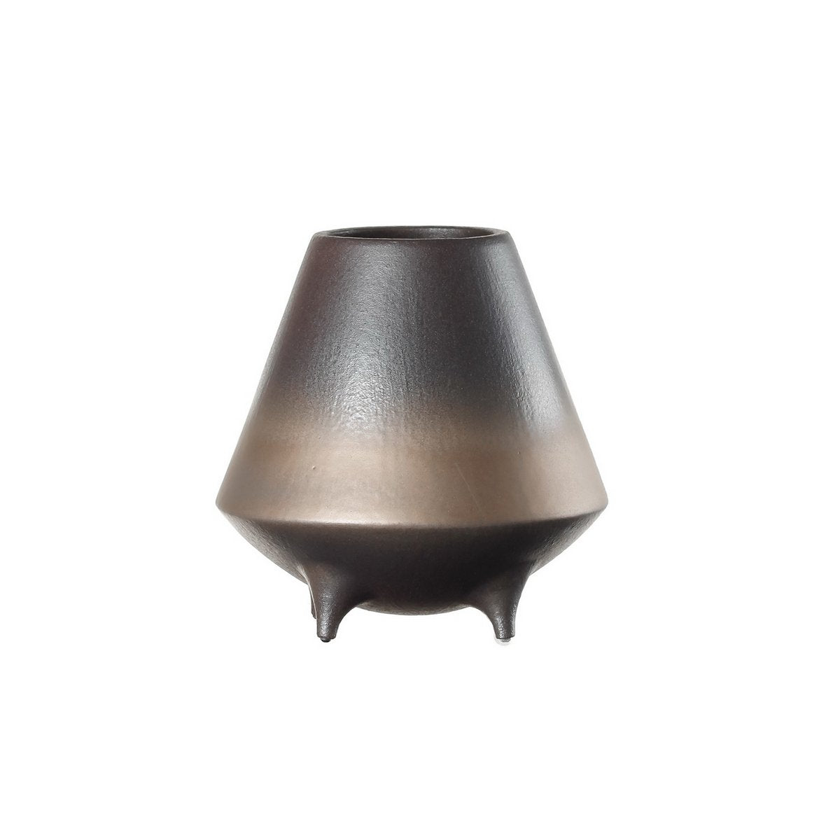 Otaru Bronze-to-Black Ceramic Sculptural Vase