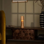 Lucas wood lamp on bedside table
