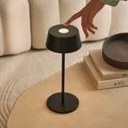 Hugo Midnight Black Metal Touch Table Lamp