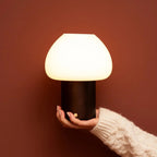 Fynn Dark Brown Wood & Glass Cordless Table Lamp