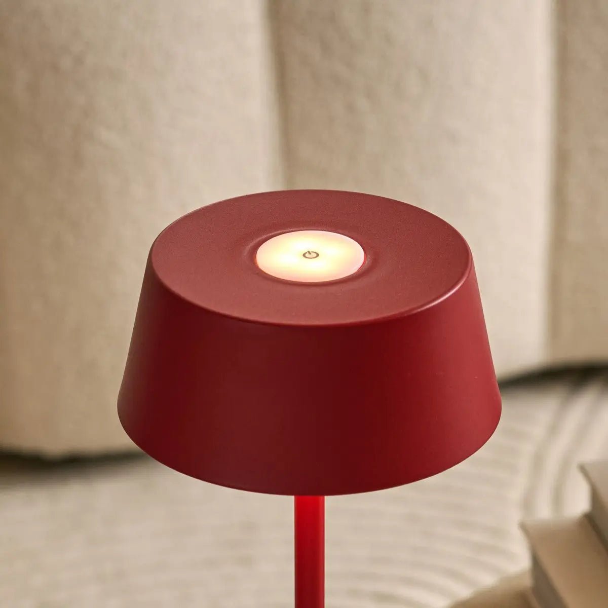 Hugo Berry Red Metal Rechargeable Touch Table Lamp