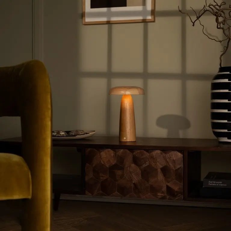 Lennart Light Brown Wood Cordless Table Lamp