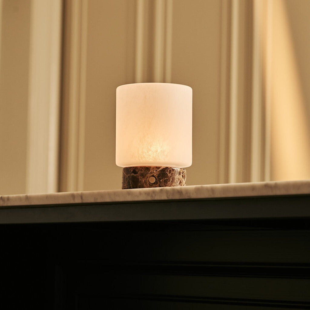 Cuyp marble lamp full product view on white background
