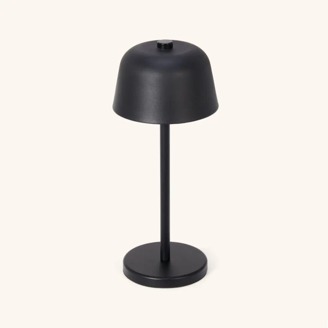 Anton matte black metal lamp 3 light modes detail