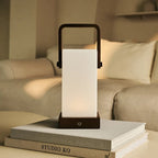 Harper dark wood rechargeable portable cordless lamp