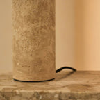 Nicolaas table lamp close-up of natural travertine texture