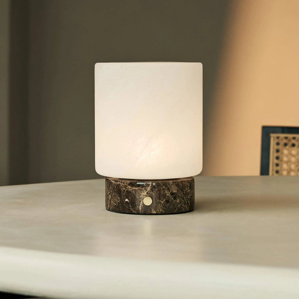 Cuyp rechargeable lamp close-up of Emperador marble veining