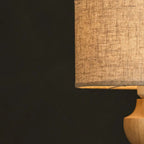 Oliver corded lamp close-up of linen shade texture