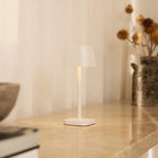 Ava white metal lamp 3 light modes detail