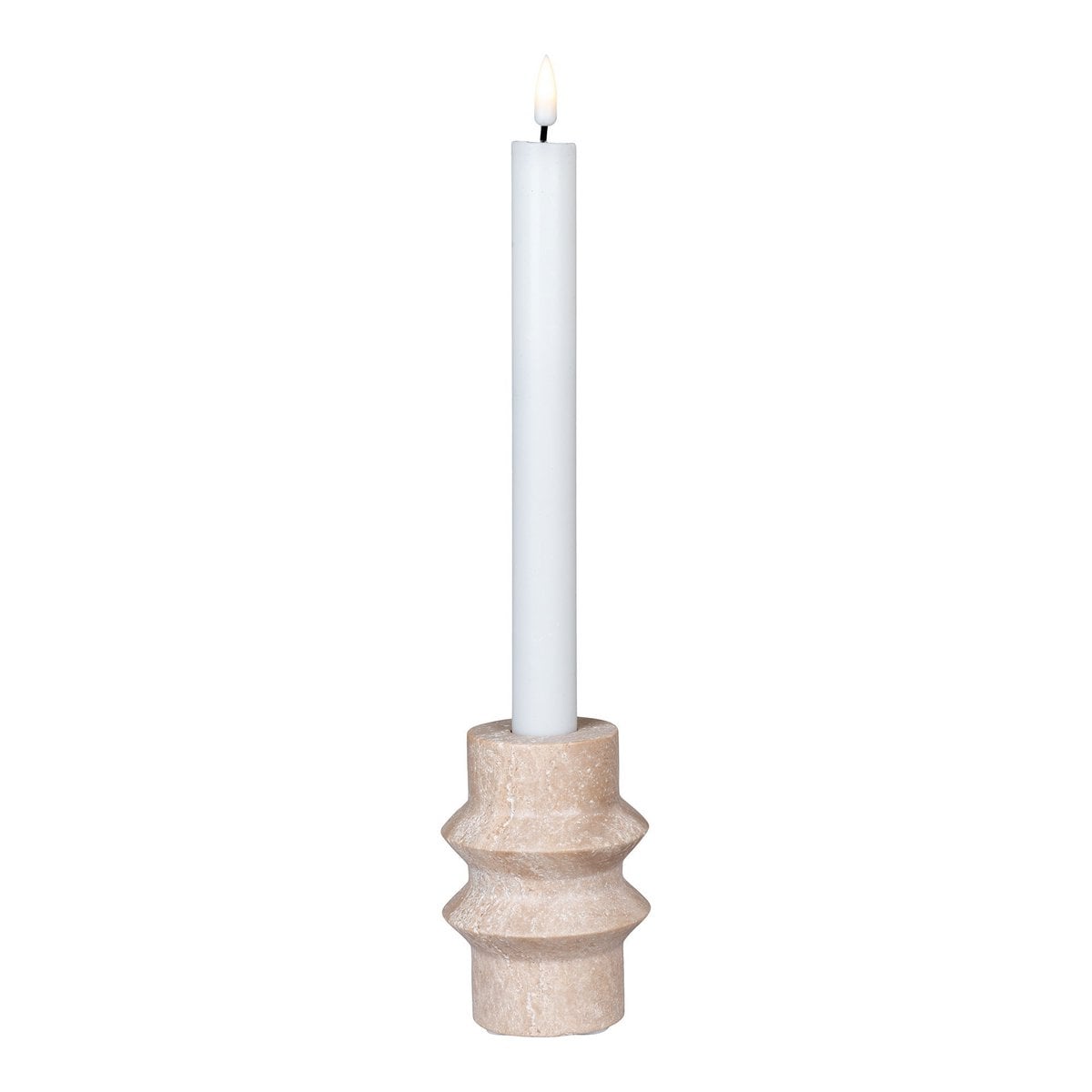Auren candle holder close-up of natural stone texture neutral tones