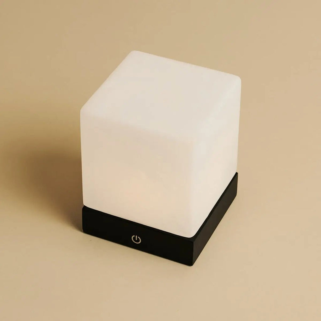 Yce Mini black wood glass lamp warm ambient glow
