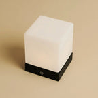Yce Mini black wood glass lamp warm ambient glow
