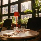 Wouter rechargeable table lamp warm ambient glow close-up
