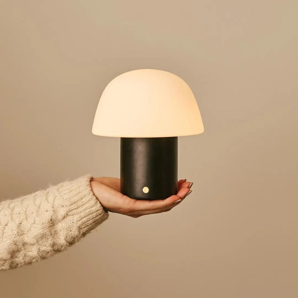 Yannick cordless table lamp overhead view