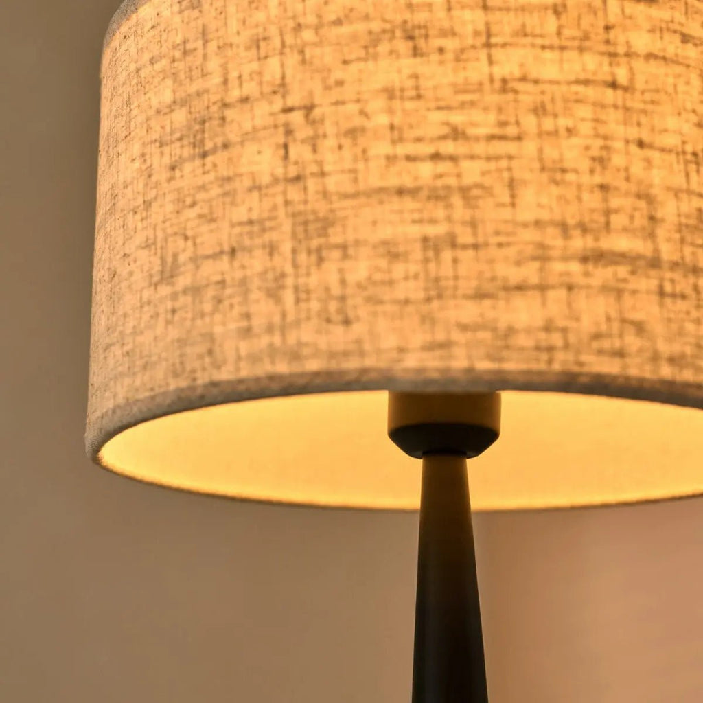 Jacob corded lamp in living room setting on console
