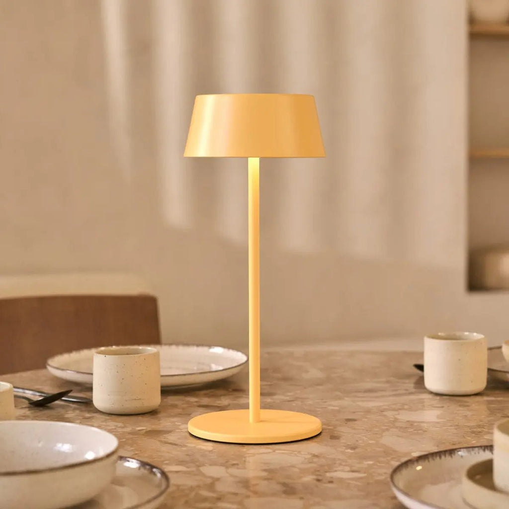 Hugo Amber Yellow Metal Rechargeable Touch Table Lamp