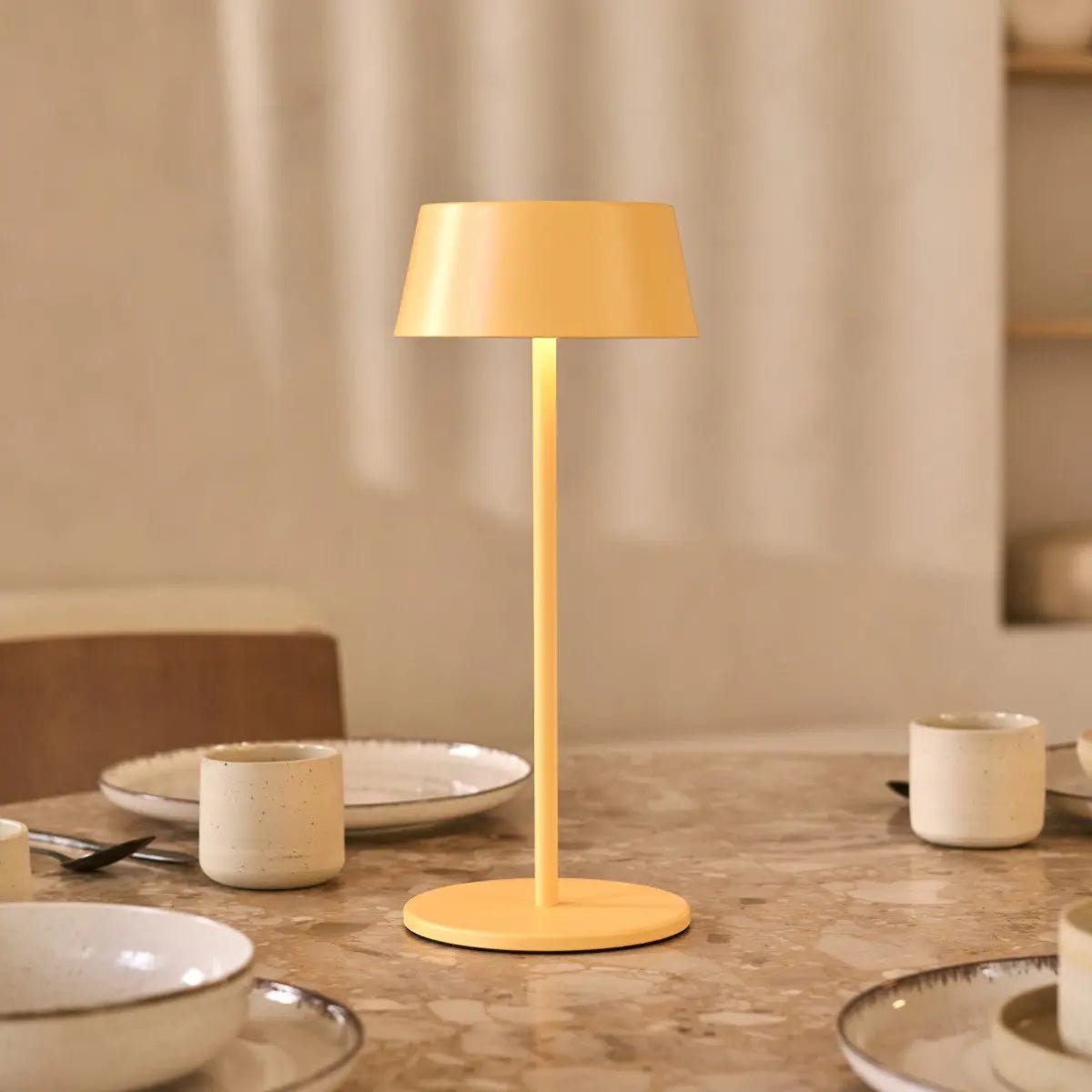 Hugo Amber Yellow Metal Rechargeable Touch Table Lamp