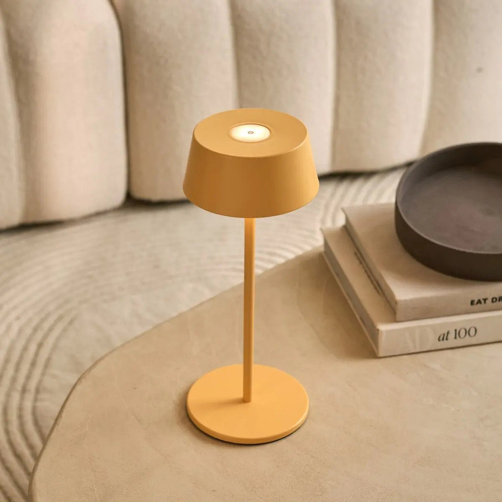 Hugo Amber Yellow Metal Rechargeable Touch Table Lamp