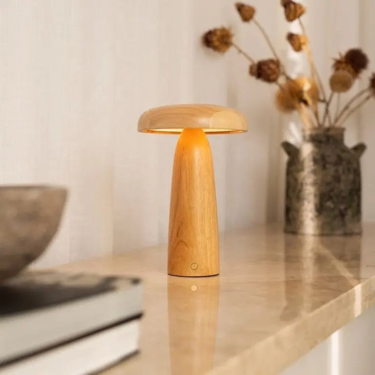 Lennart Light Brown Wood Cordless Table Lamp