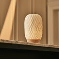 Aurora light brown wood 3D porcelain rechargeable table lamp