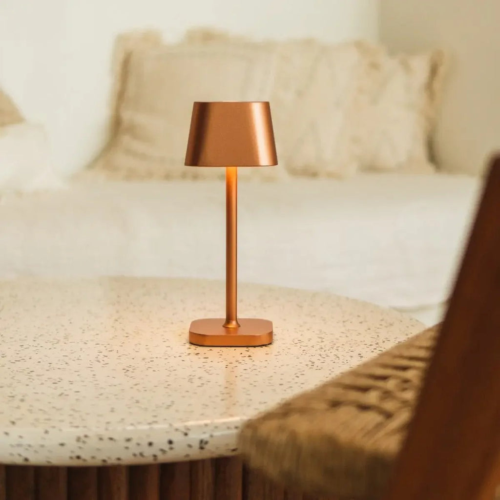 Ava metal lamp USB-C charging port detail