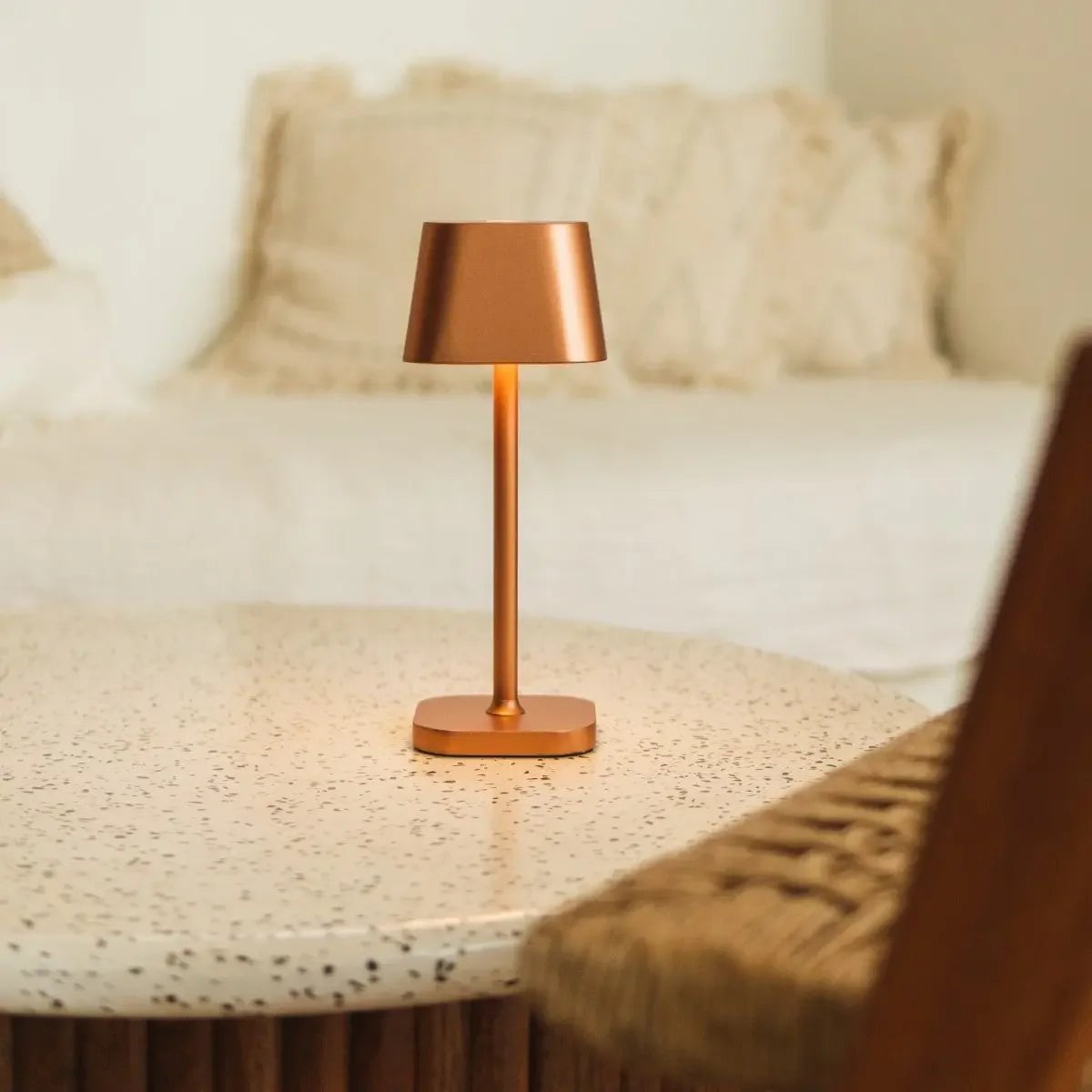 Ava metal lamp USB-C charging port detail
