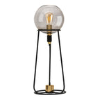 Stelo Black & Gold Smoked Glass Table Lamp