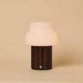 Laurent Dark Brown Wood & Glass Cordless Table Lamp